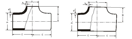 Butt Weld Equal Tee Dimensions