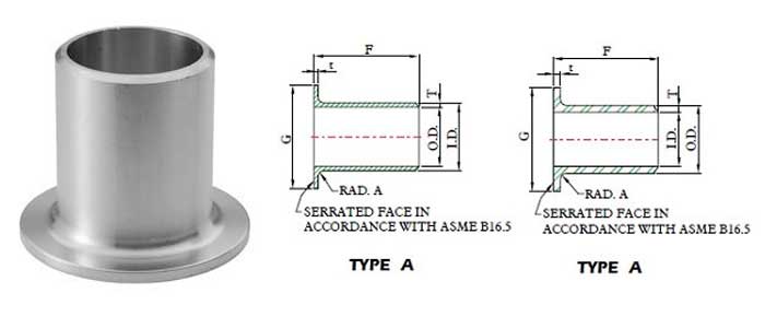 Buttweld Long Stub End Dimensions