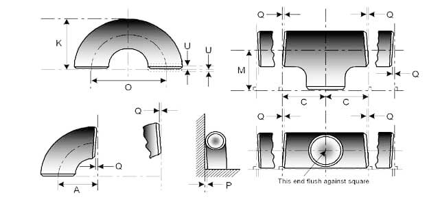 Buttweld Pipe Bends Dimensions