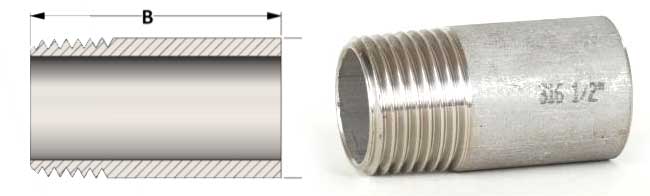 Threaded Pipe Nipple Dimensions