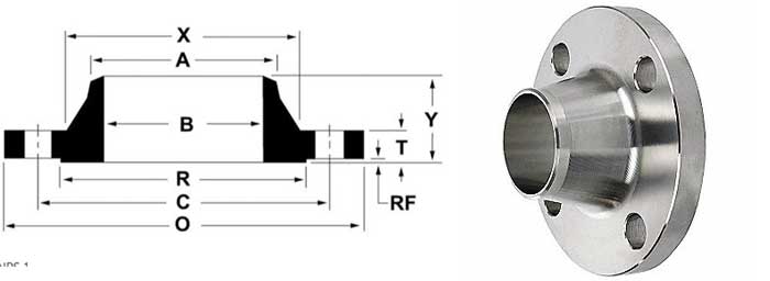 Weld Neck Flange Dimensions