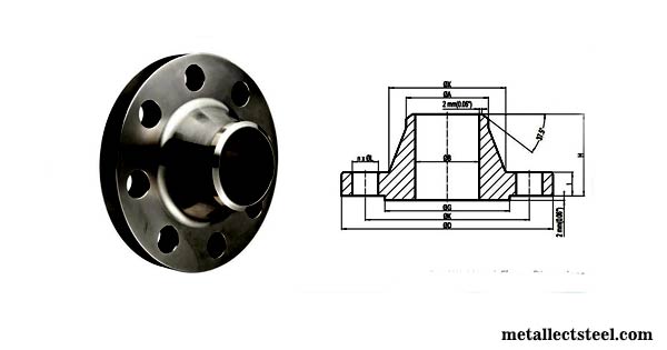 ANSI 150 Weld Neck Flange Dimensions