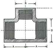 Galvanised Reducing Tee Dimension