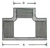 Plain Mild Steel Tee Dimension