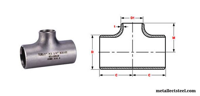 Reducing Tee Dimensions ASME B16 9