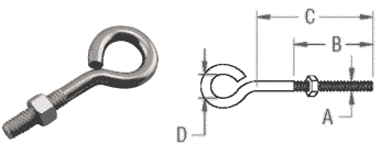 Unwelded Eye Bolt Line Drawing