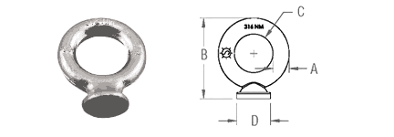 Pad Eye dimensions