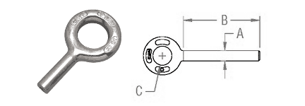 Plain Eye Rivet dimensions