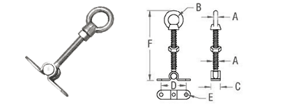 Wall Toggle Eye dimensions