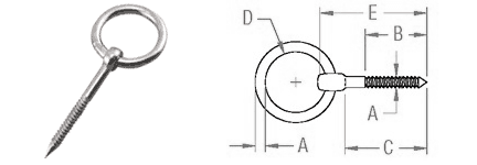 Lag Ring Bolt dimensions