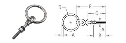 Shoulder Ring Bolt dimensions